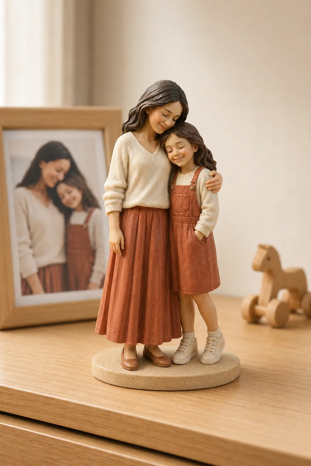 Full-color custom parent & child figurine example